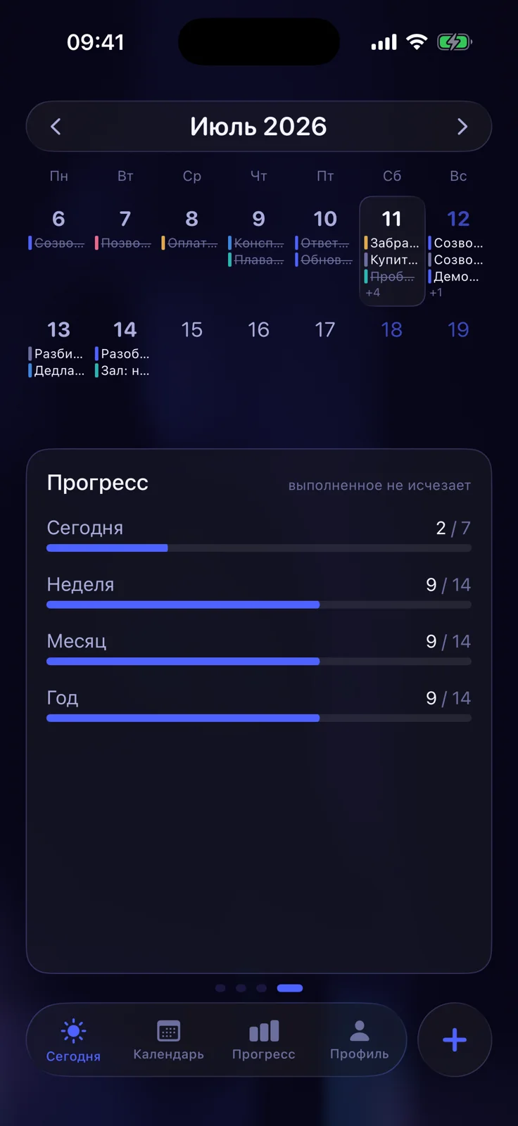 Шкалы прогресса в dot.